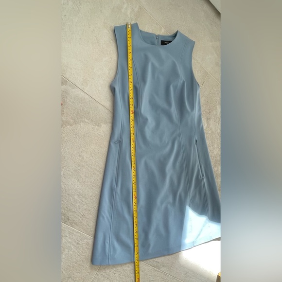 Theory Helaina Dress Size 4 Blue Sleeveless Wool Blend A-line *See Notes* - Picture 10 of 14